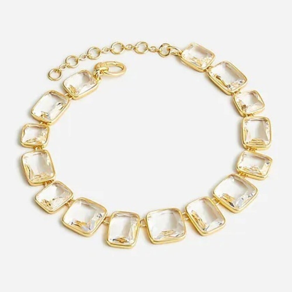 Last One NWT J.CREW Faceted Crystal Statement Necklace - Picture 4 of 15